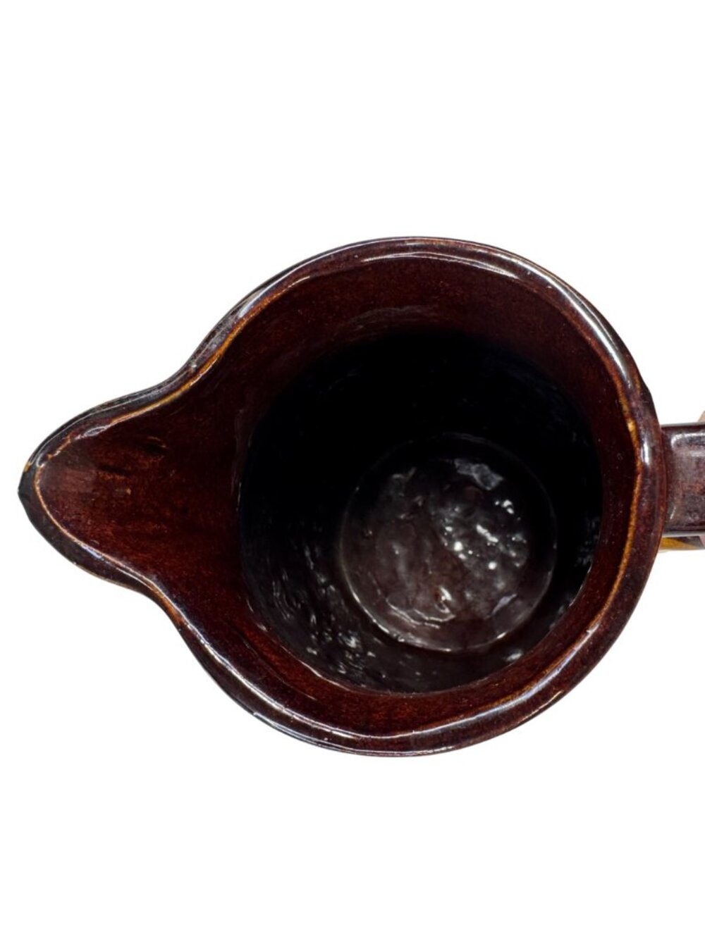 Roseville RRP Co USA Ceramic Pitcher Stoneware Brown Glaze 6" Tall Rustic - Picture 6 of 10